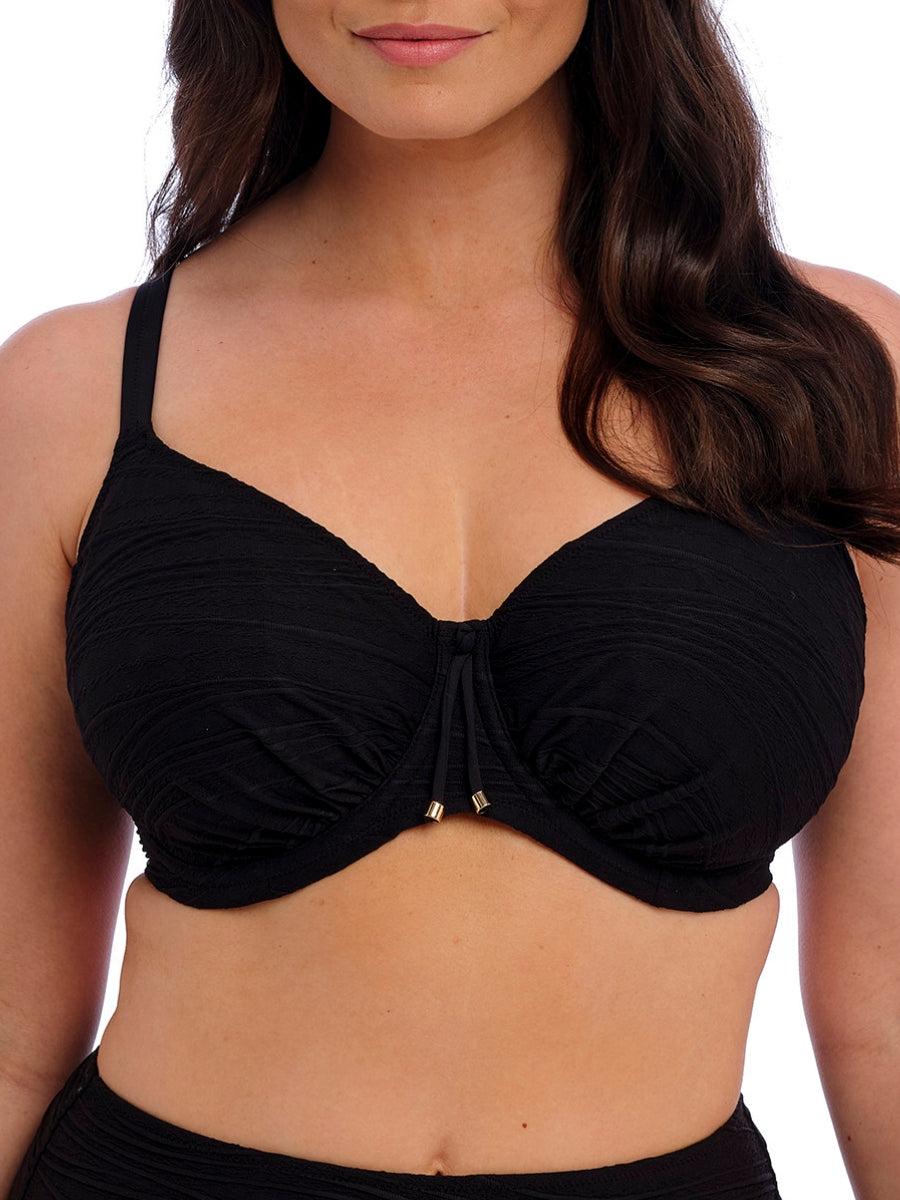 Beach Waves Full Cup Bikini Top - Black