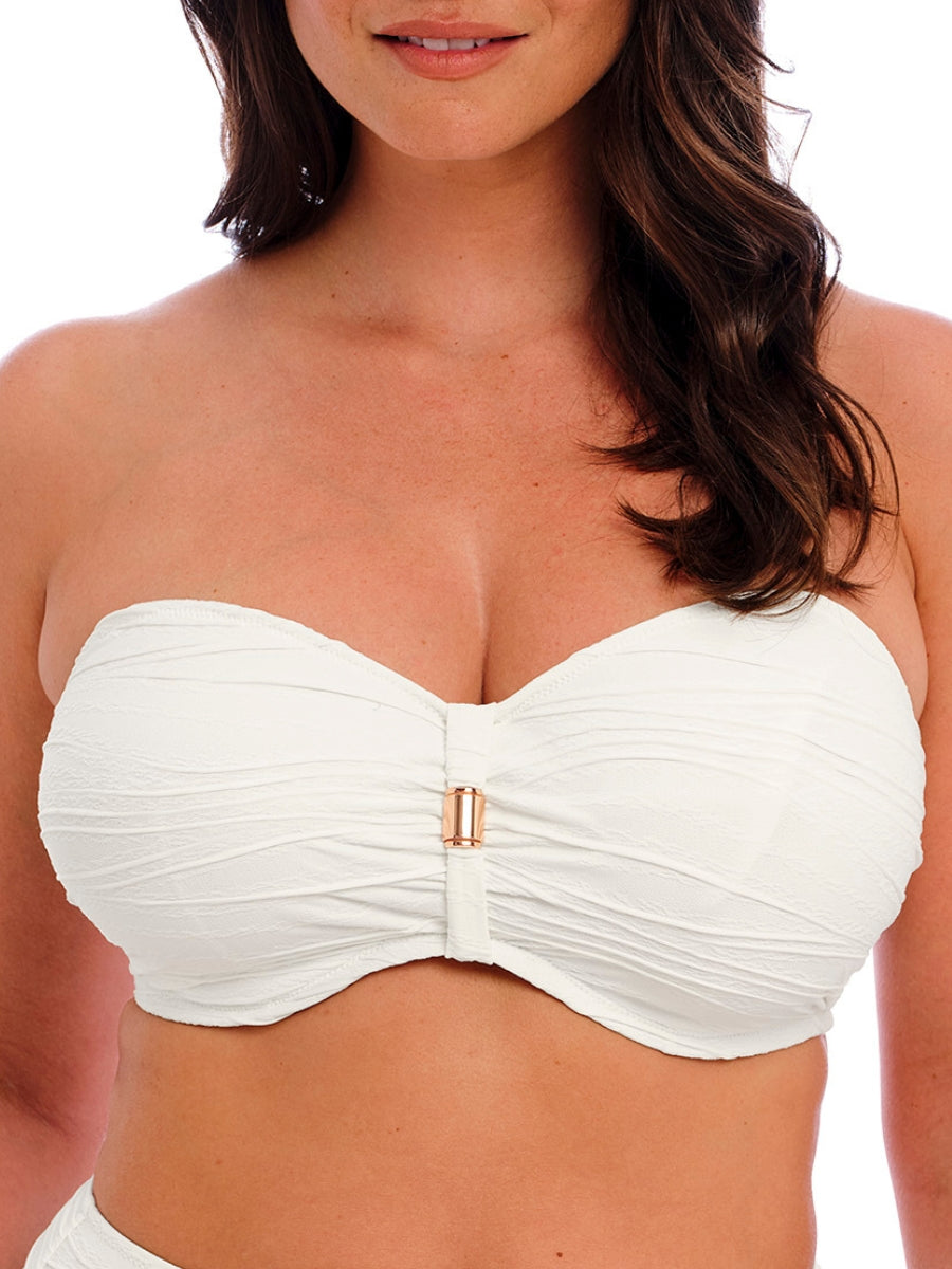 Beach Waves Bandeau Bikini Top - Linen