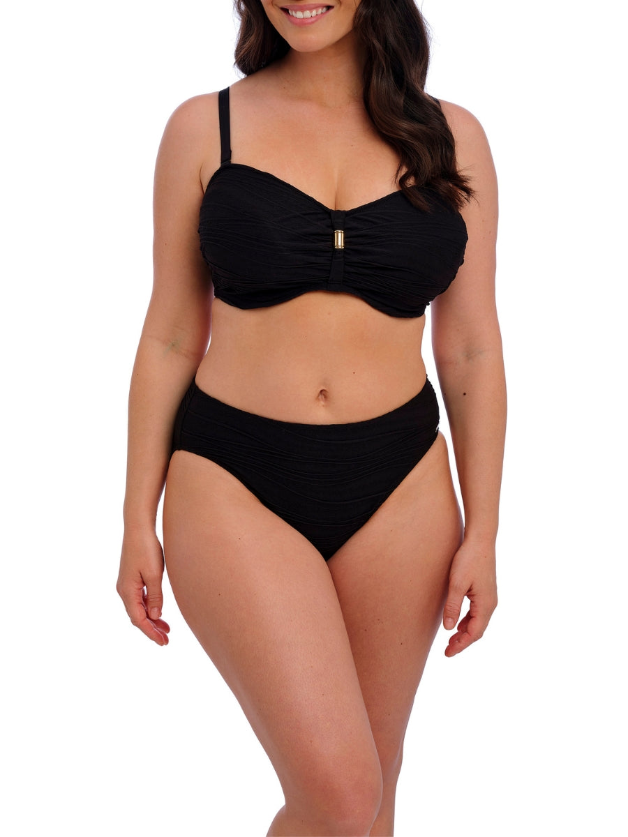 Beach Waves Bandeau Bikini Top - Black