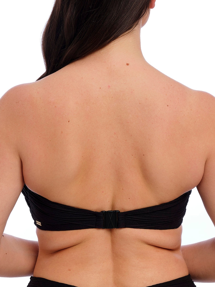 Beach Waves Bandeau Bikini Top - Black