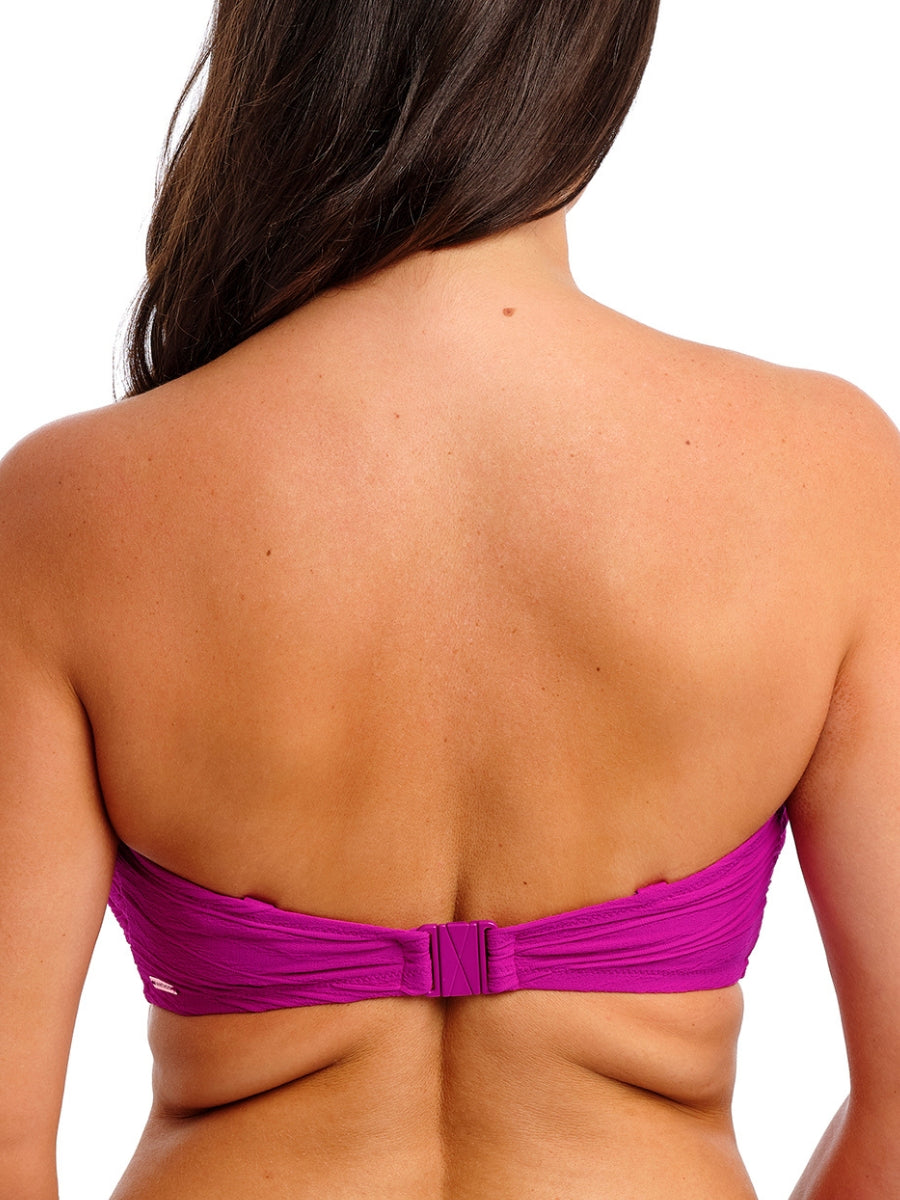 Beach Waves Bandeau Bikini Top - Bright Fuchsia