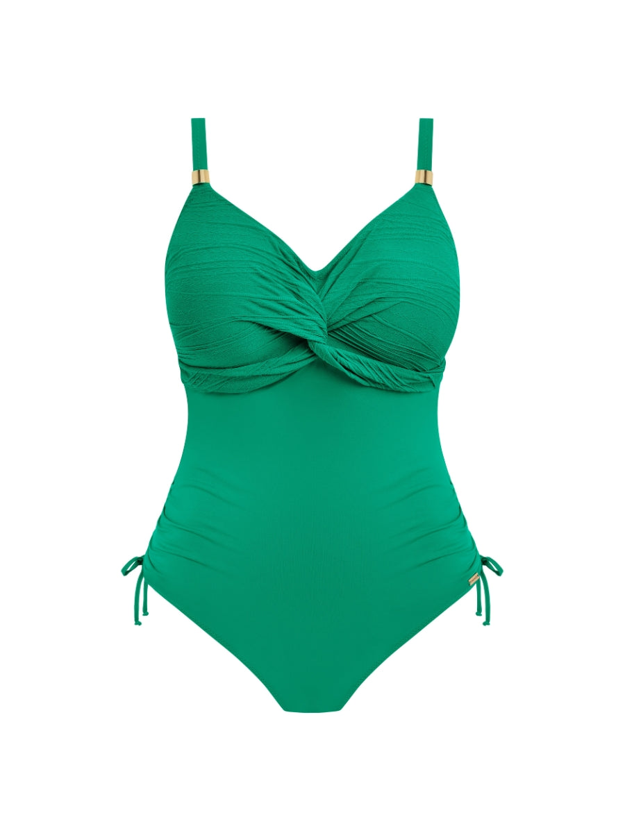 Beach Waves Twist Front Swimsuit - Tourmaline