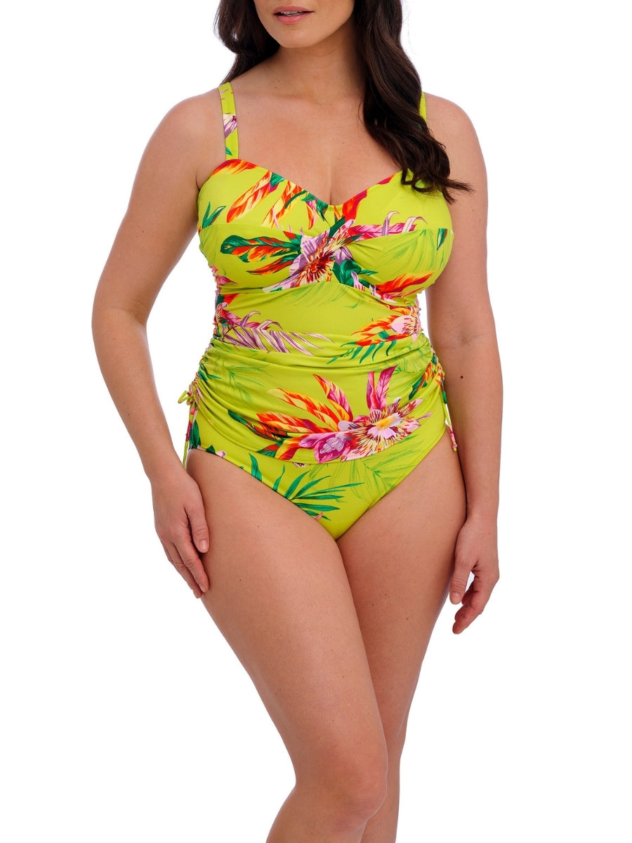 Cala Macarella Twist Front Tankini Top - Zest