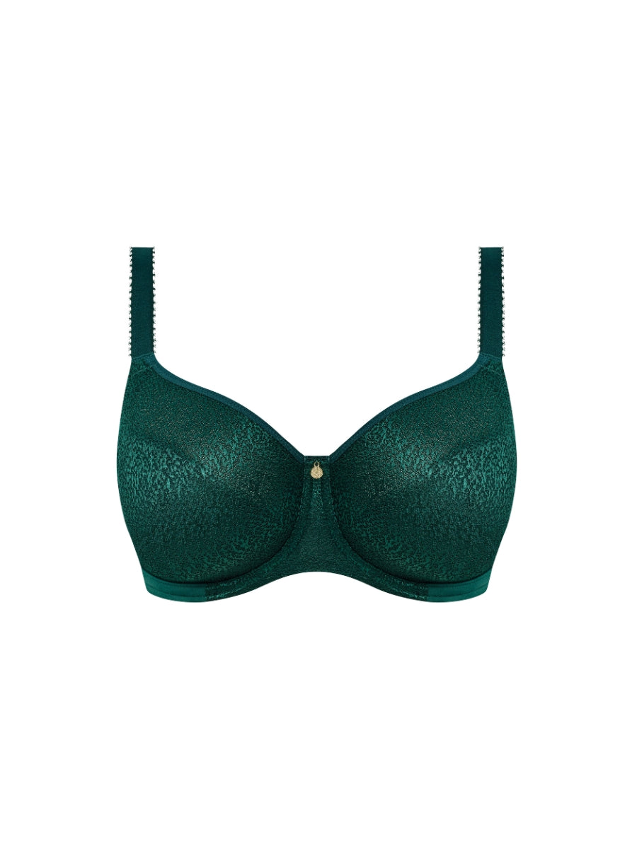 Demure Moulded Non Padded Bra - Forest Green
