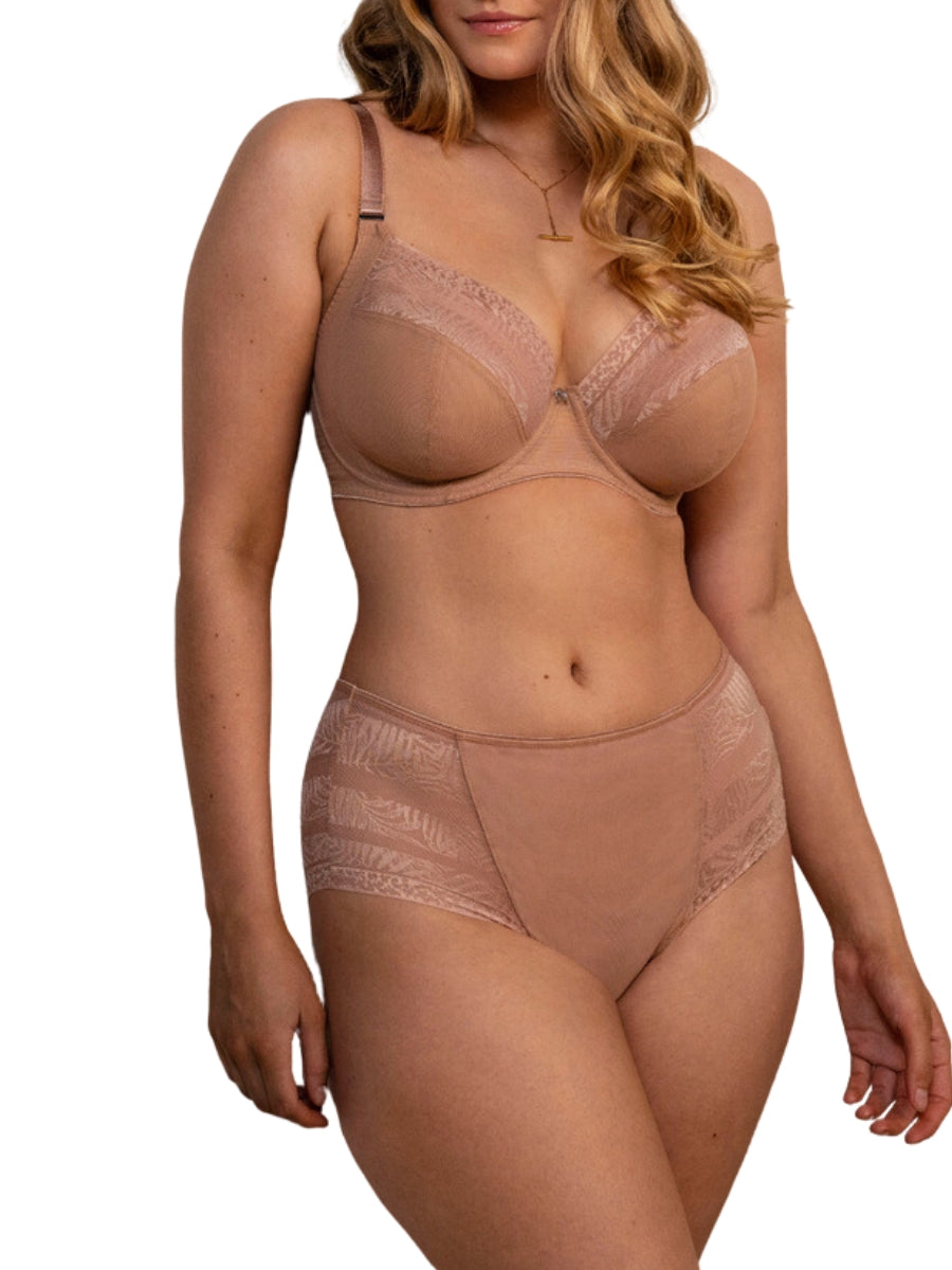 Devote Side Support Plunge Bra - Cafe Au Lait