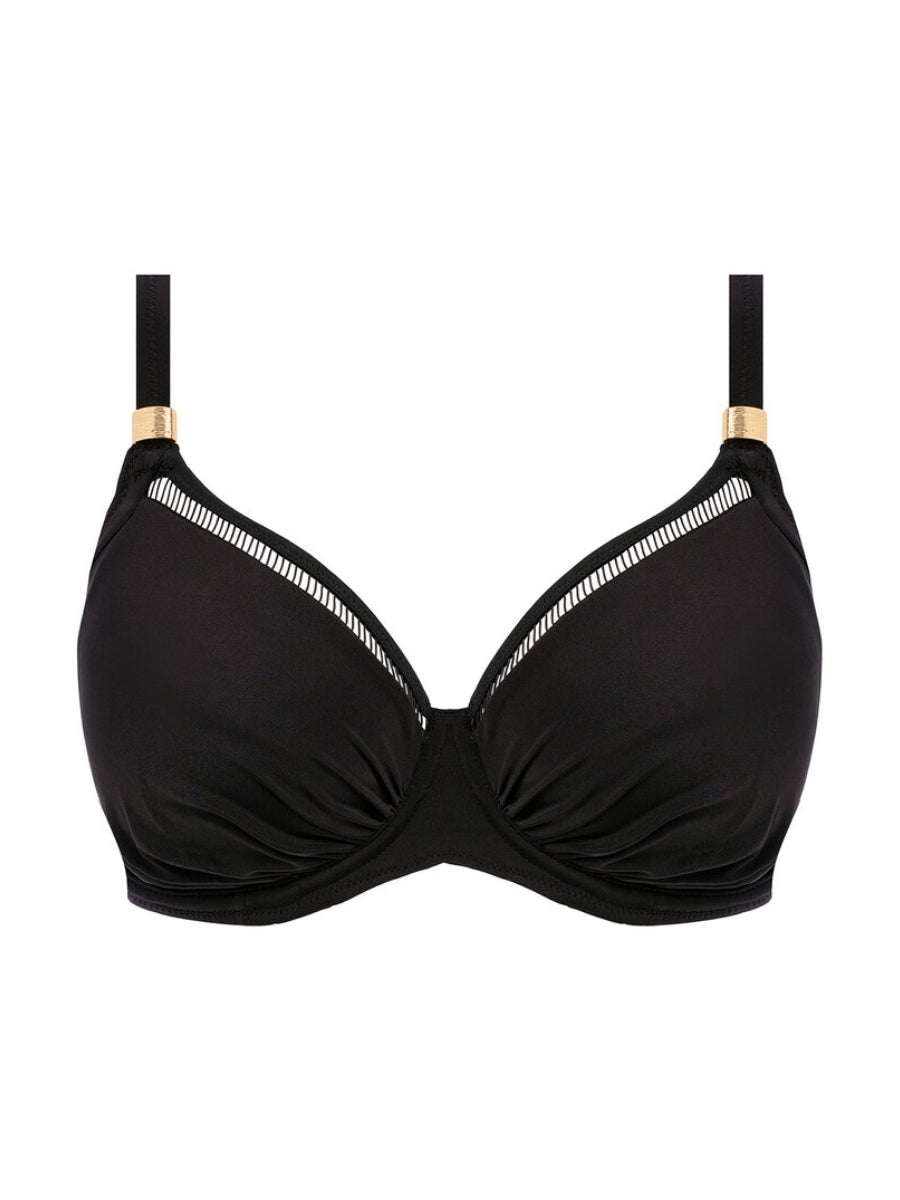 East Hampton Gathered Full Cup Bikini Top - Black