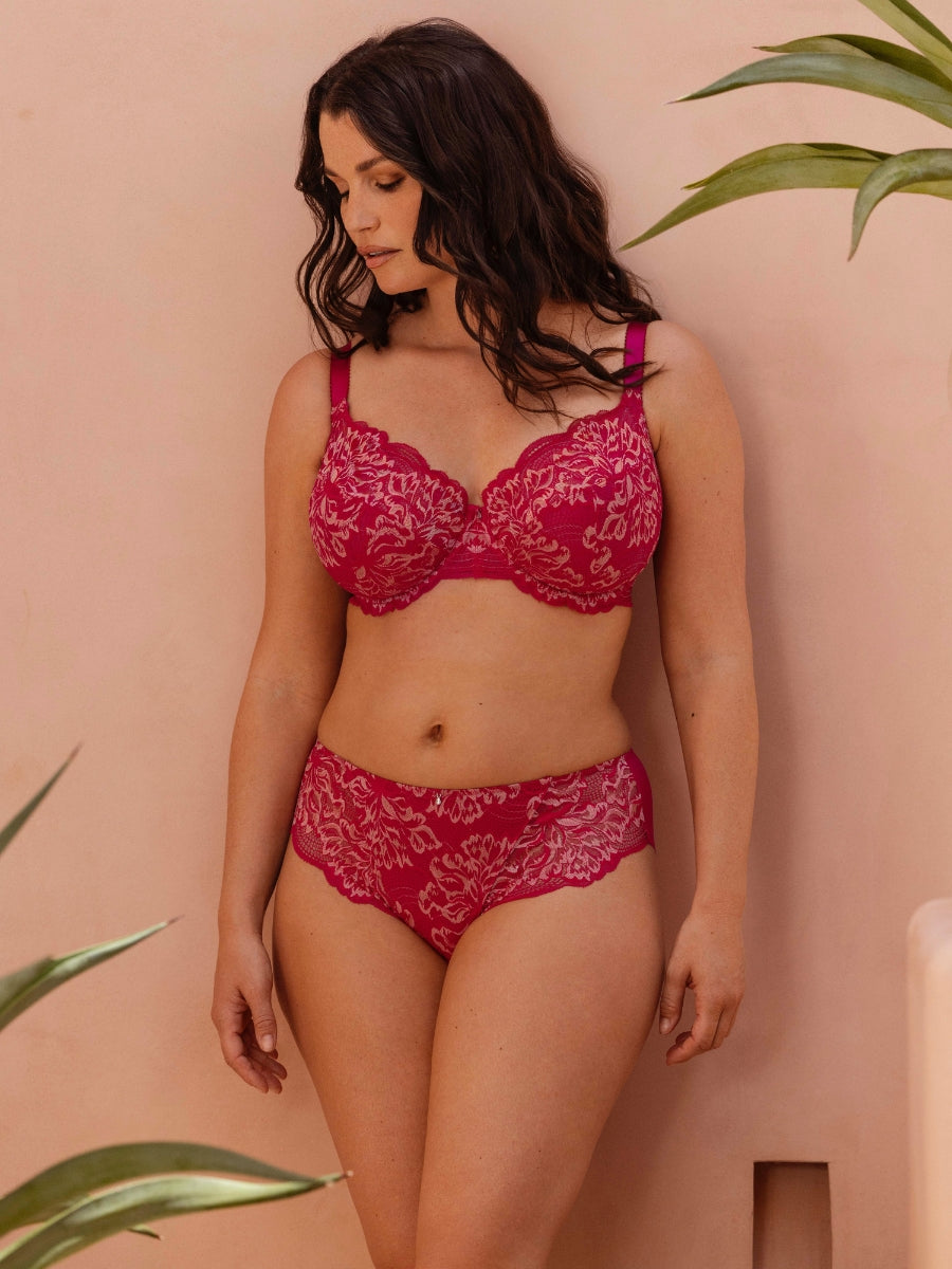 Emmaline Side Support Bra - Cerise