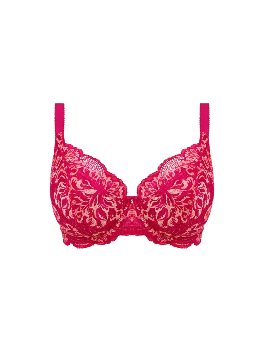 Emmaline Padded Plunge Bra - Cerise