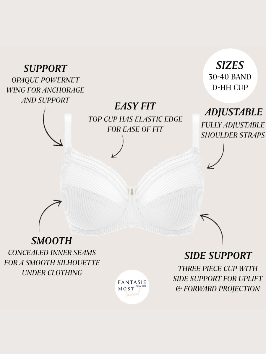 Fusion Full Cup Side Support Bra - White