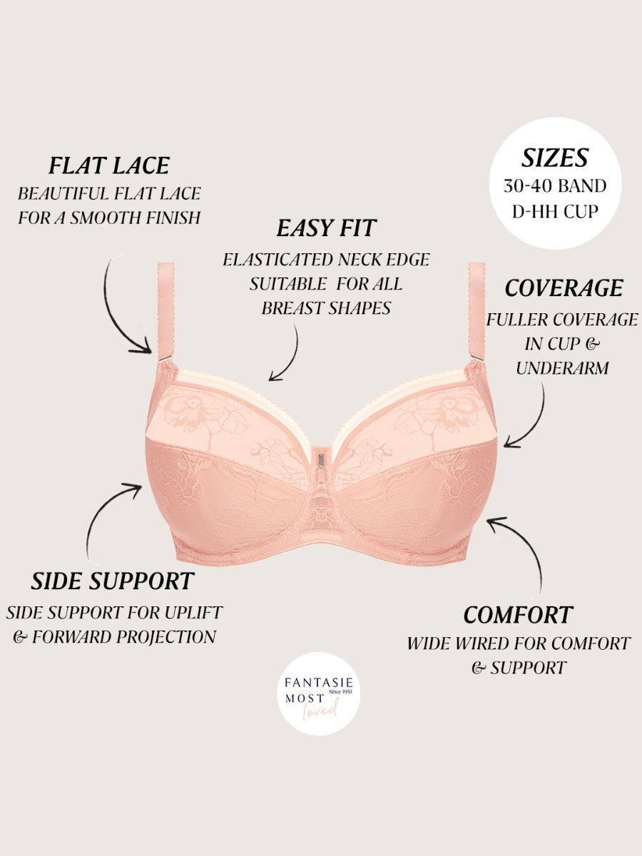 Fusion Lace Side Support Bra - Blush