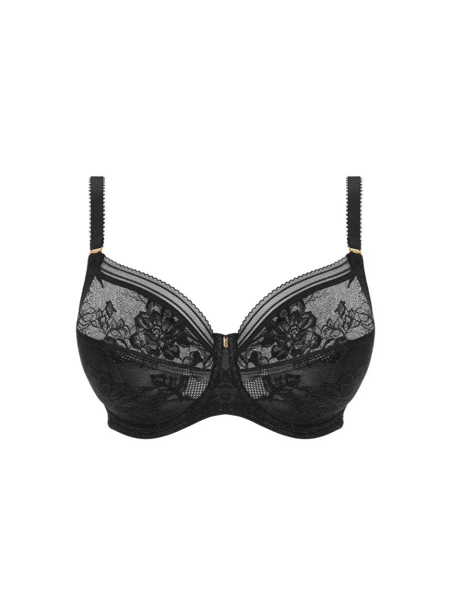 Fusion Lace Side Support Bra - Black