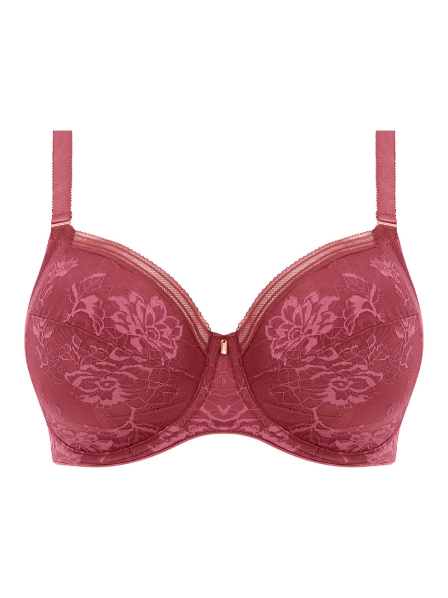 Fusion Lace Side Support Bra - Rosewood