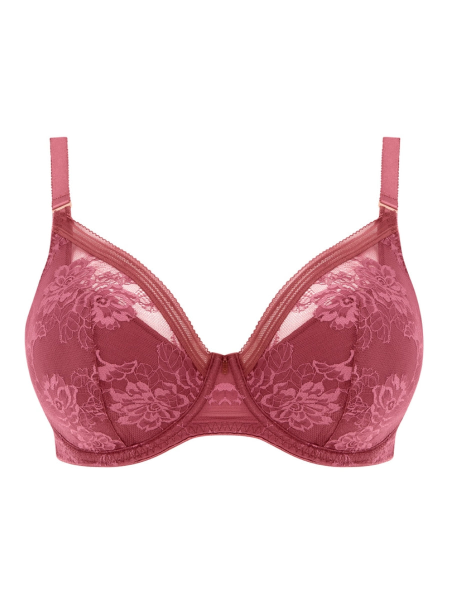 Fusion Lace Plunge Bra - Rosewood