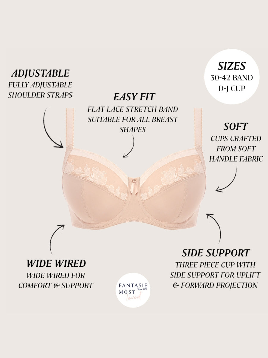 Illusion Full Cup Side Support Bra - Blush