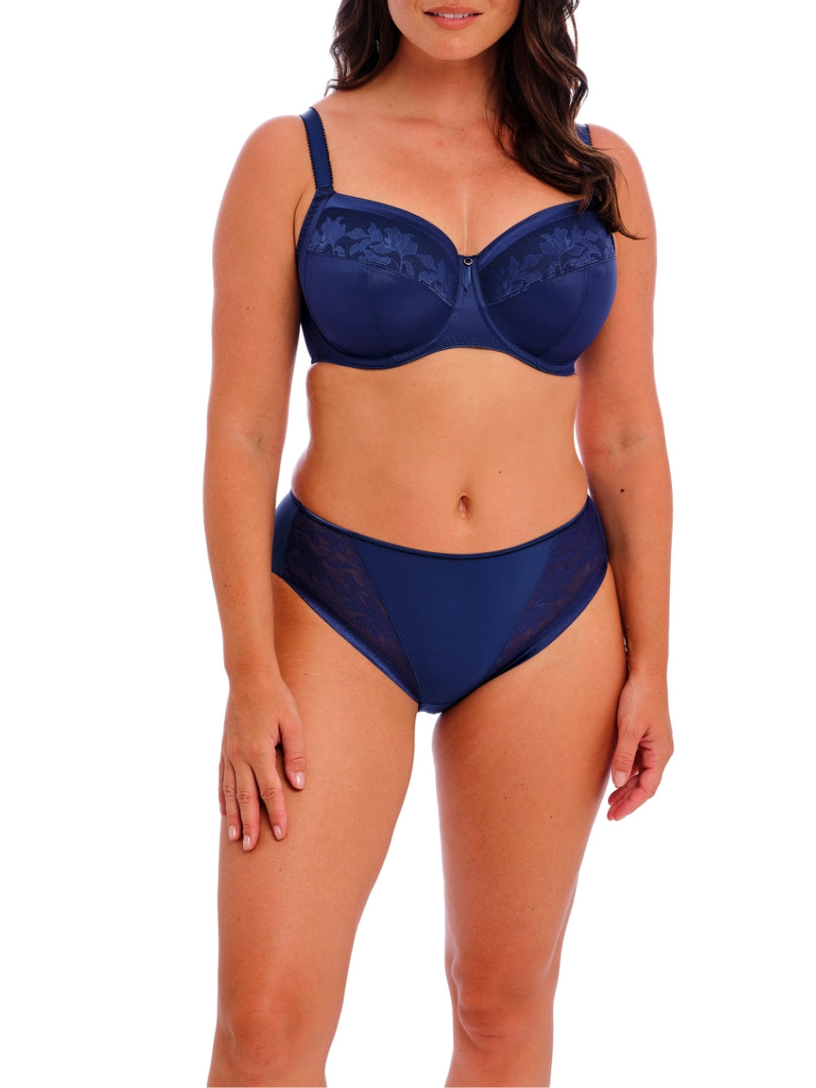 Illusion Full Cup Side Support Bra - Navy
