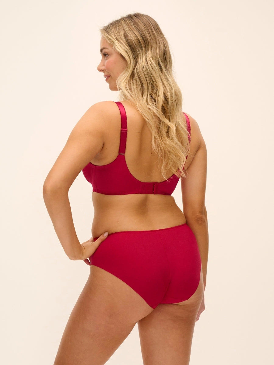 Illusion Full Cup Side Support Bra - Red