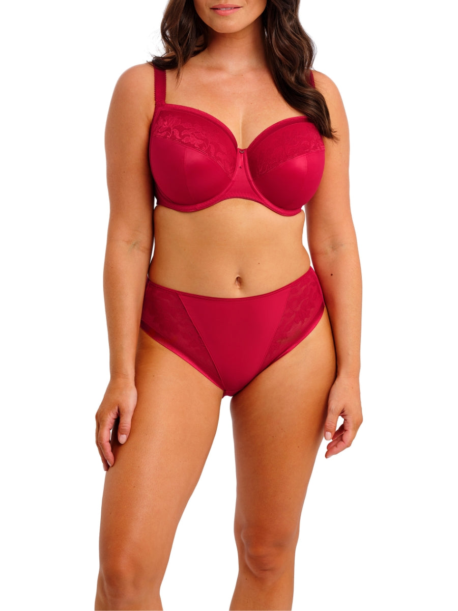 Illusion Full Cup Side Support Bra - Red