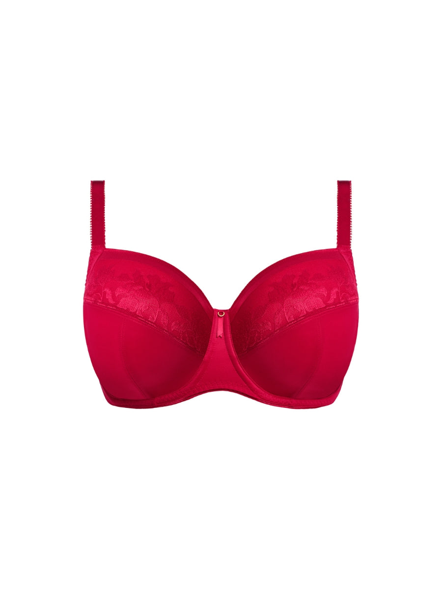 Illusion Full Cup Side Support Bra - Red