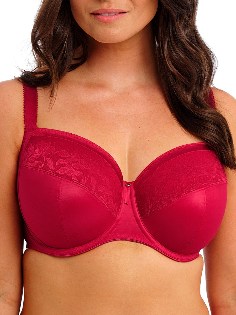 Illusion Full Cup Side Support Bra - Red