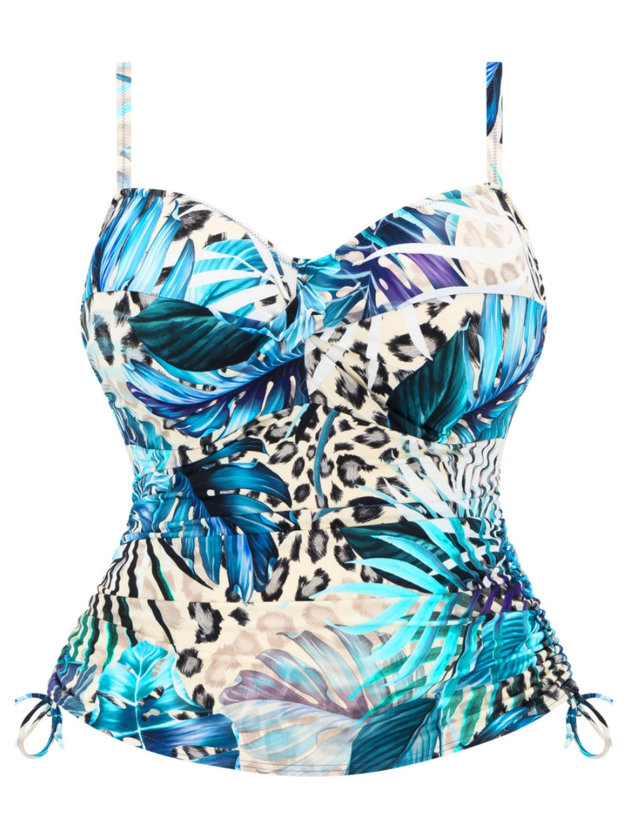 Kabini Oasis Twist Front Tankini Top - Aegean