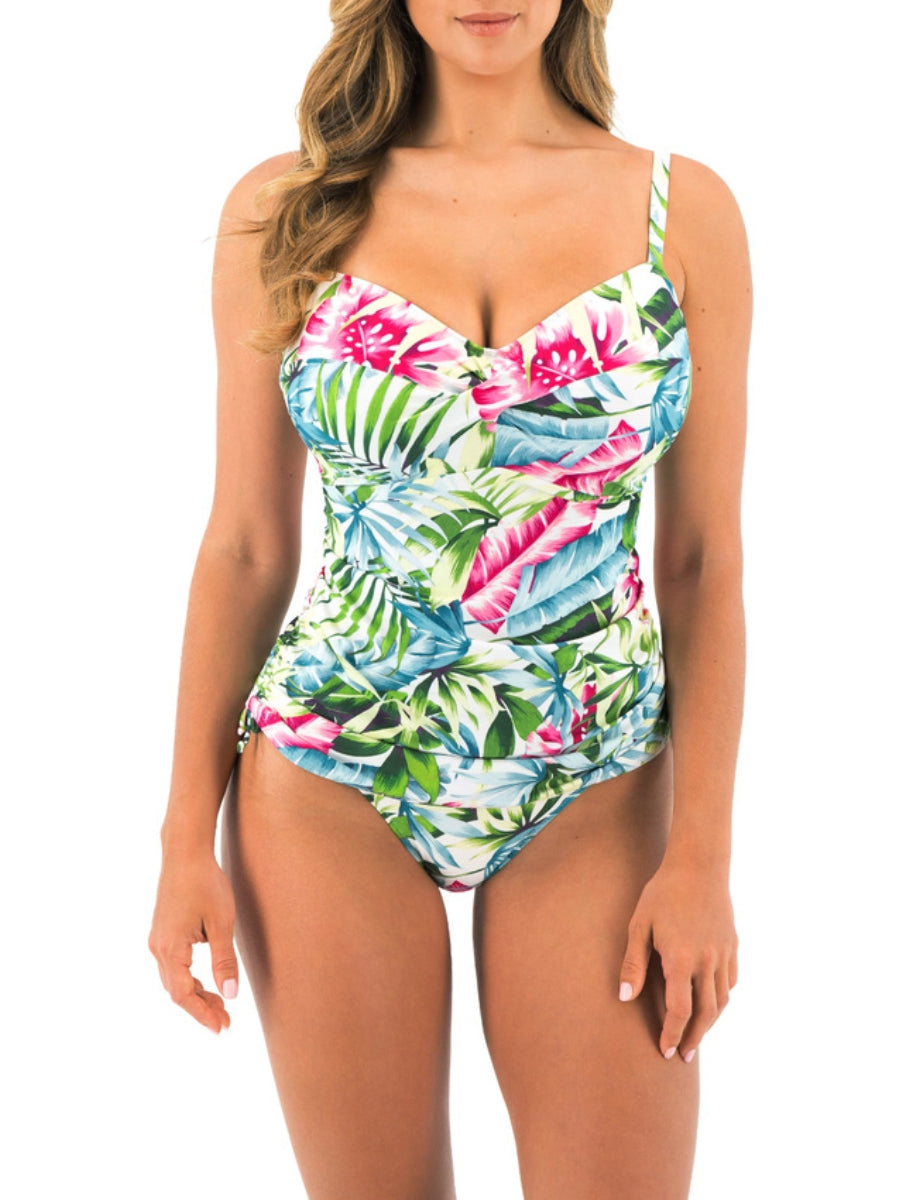 Langkawi Twist Front Tankini Top - White