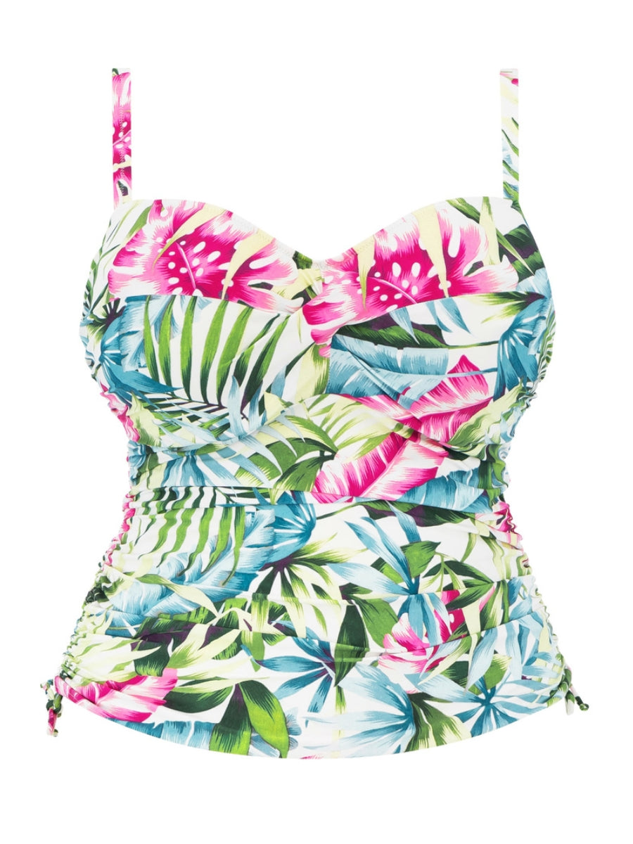 Langkawi Twist Front Tankini Top - White