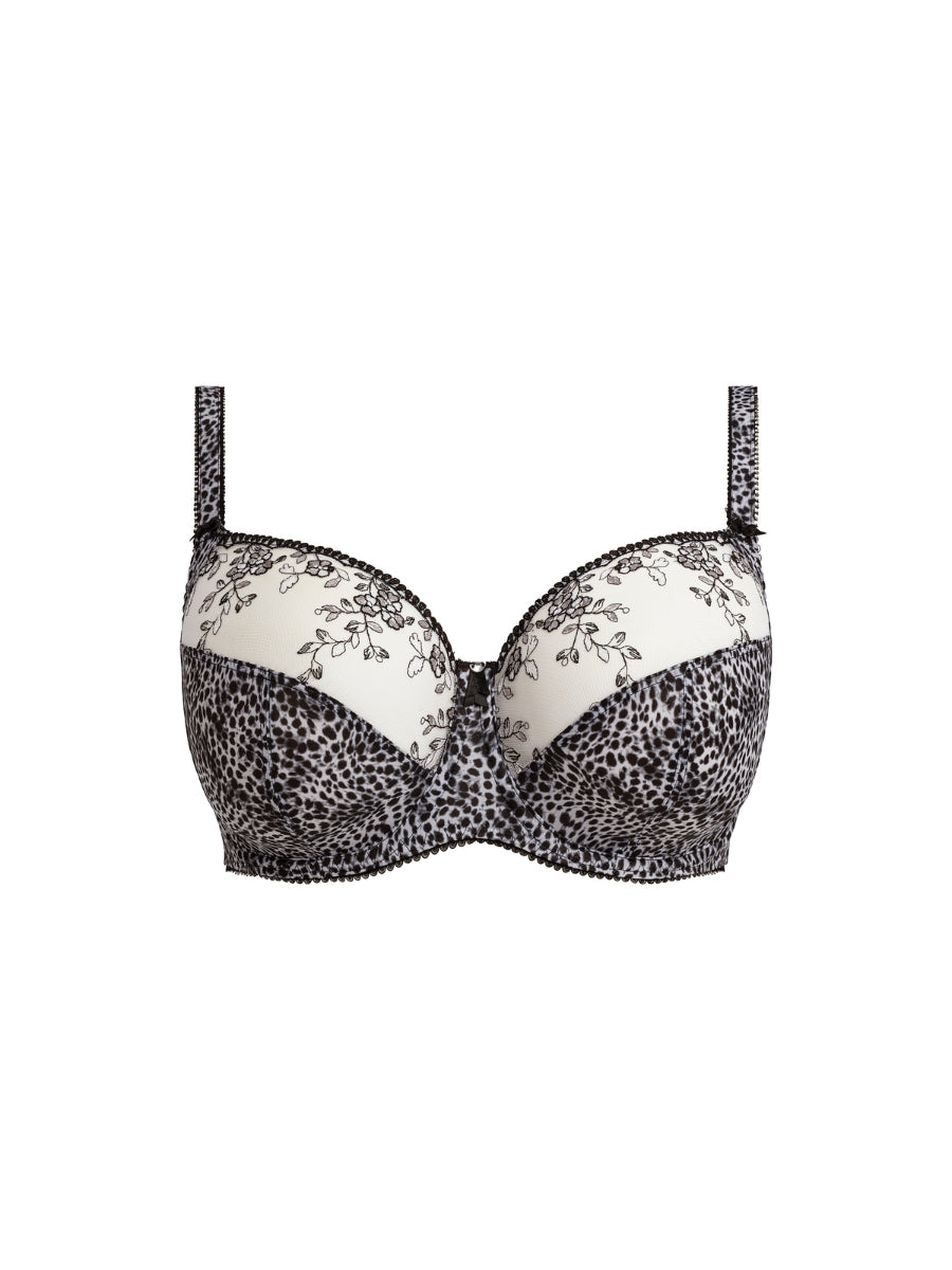 Lindsey Side Support Full Cup Bra - Monochrome