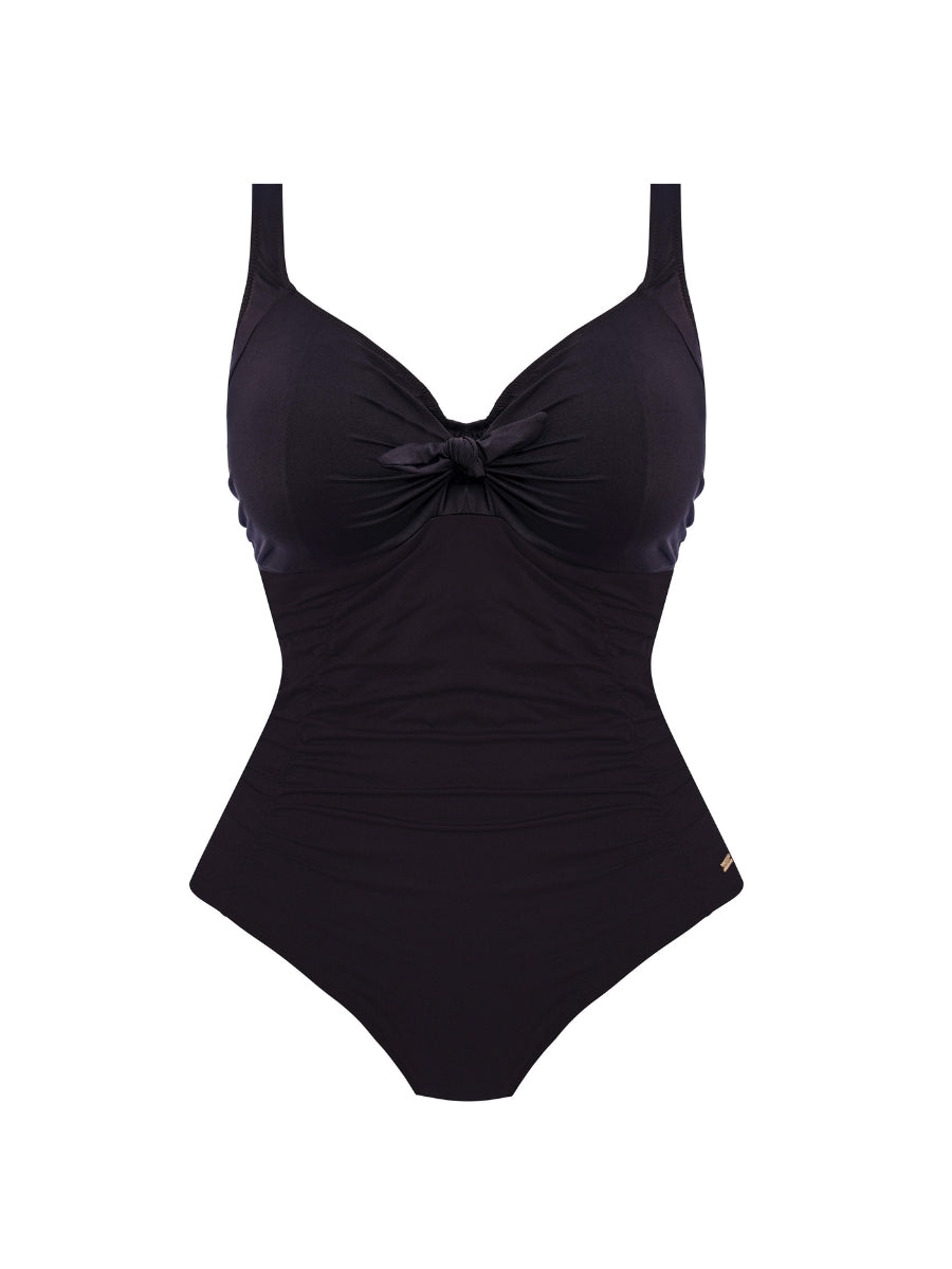 Merissa Tie Front Swimsuit - Black