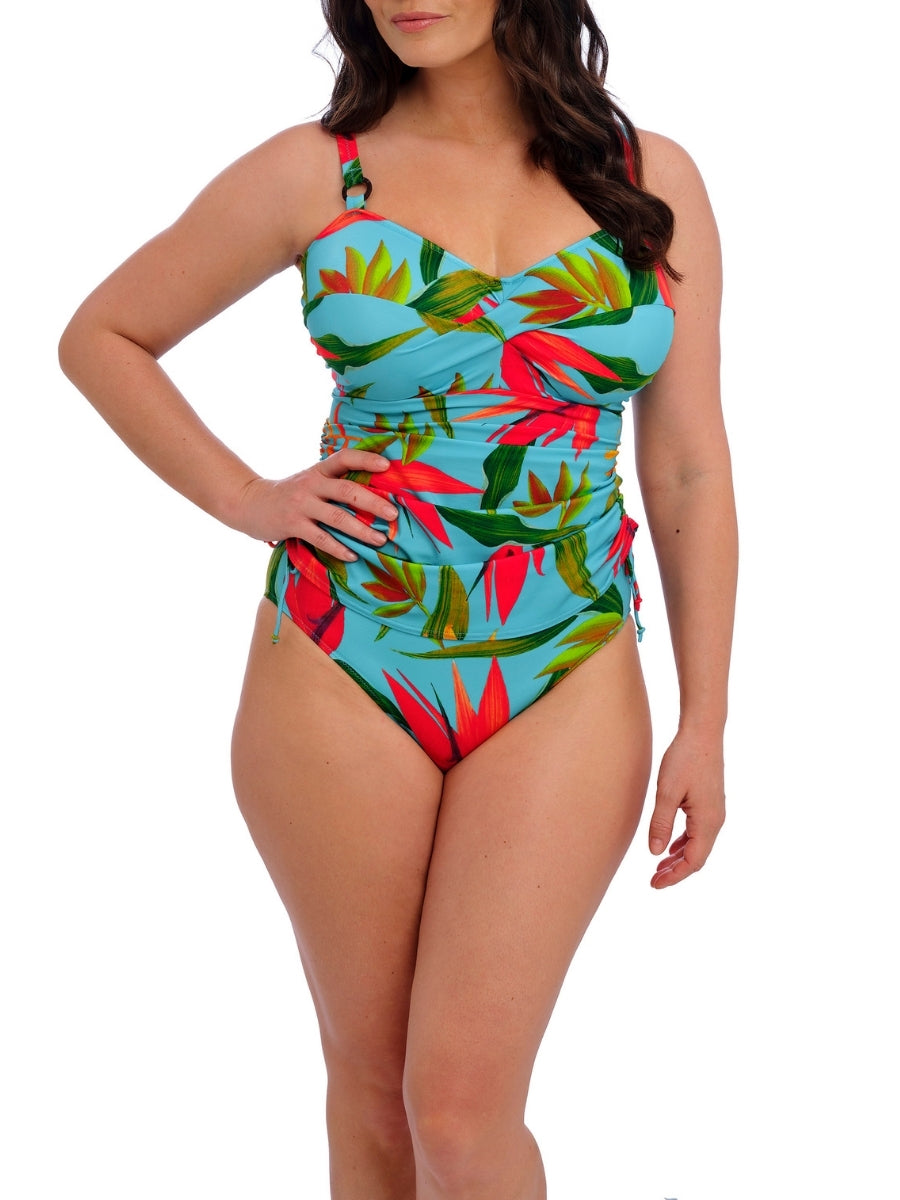 Pichola Twist Front Tankini Top - Aqua