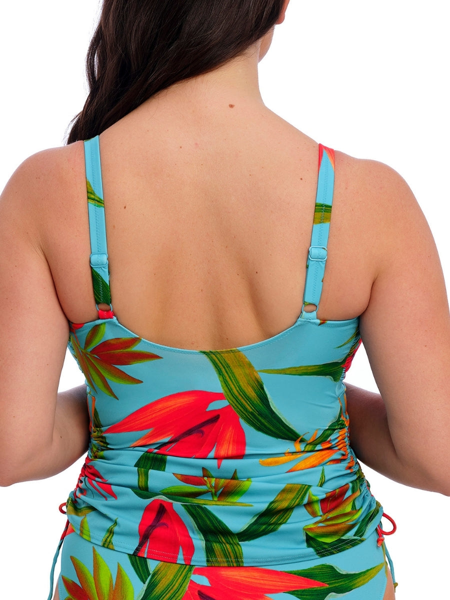 Pichola Twist Front Tankini Top - Aqua