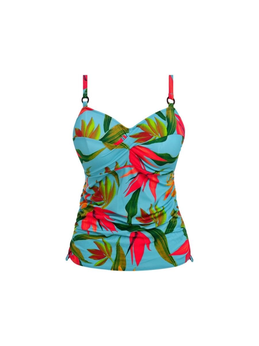 Pichola Twist Front Tankini Top - Aqua
