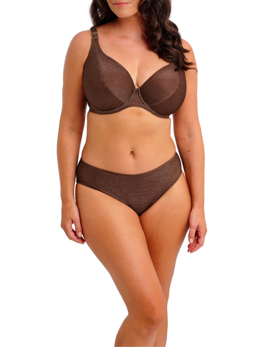 Sabana Plunge Bikini Top - Chestnut Sparkle