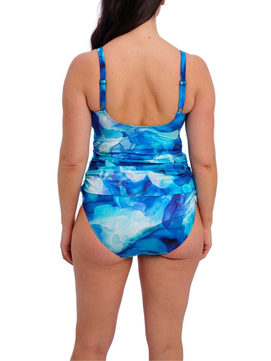 Saunton Sands Twist Front Tankini Top - Dazzling Blue