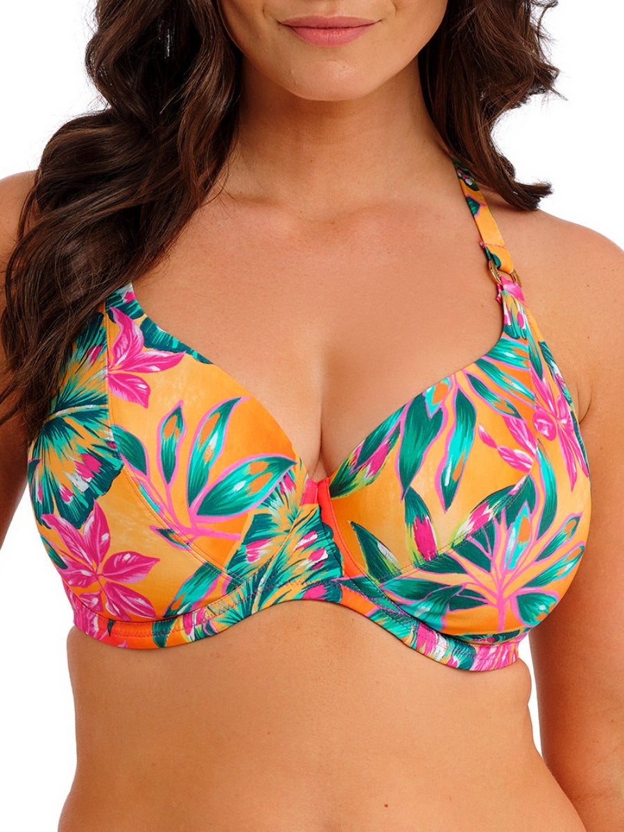 Sunset Reef Halter Bikini Top - Heatwave