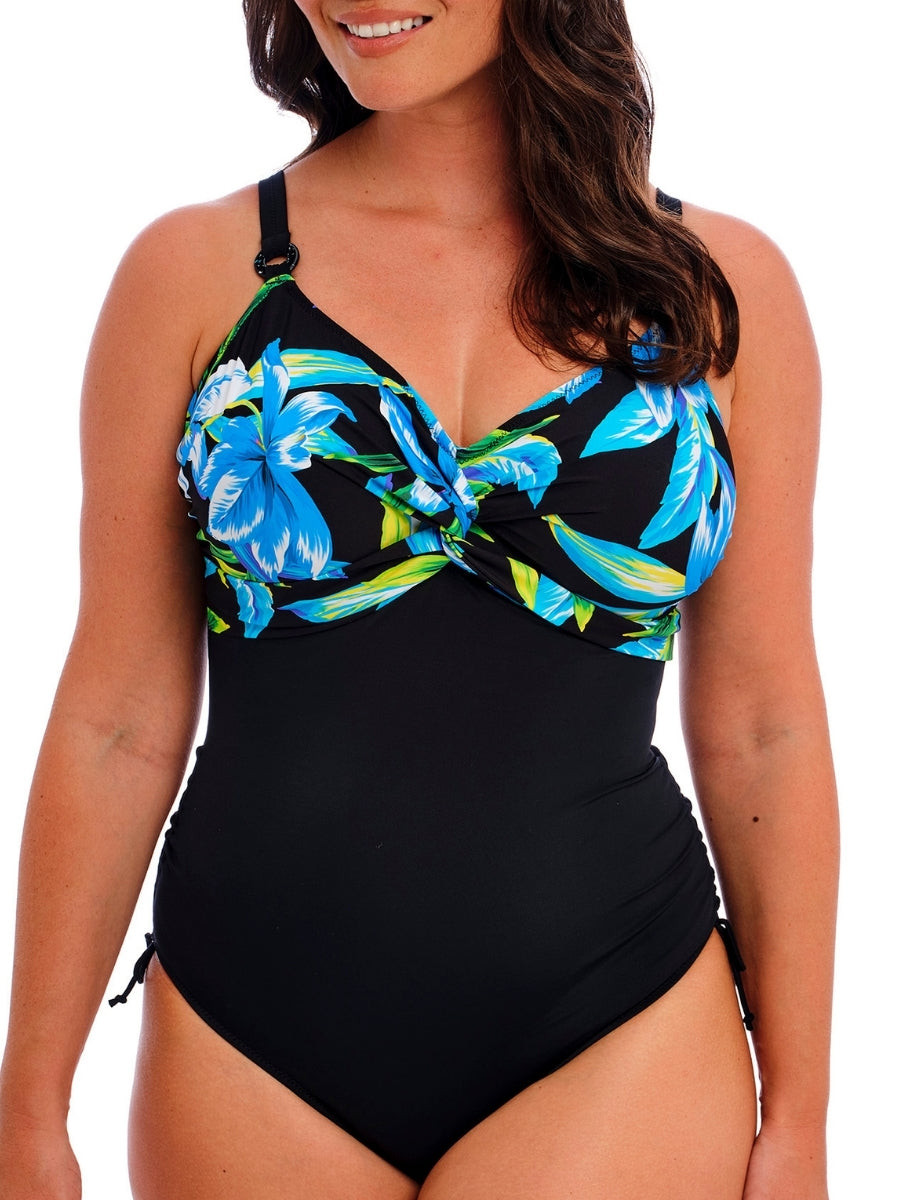 Talm Beach Twist Front Swimsuit - Black