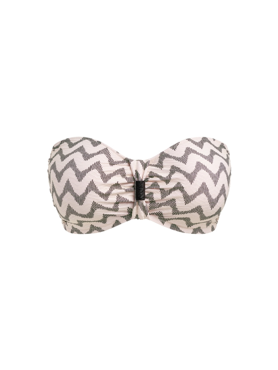 Vanuatu Bandeau Bikini Top - Creme Noire