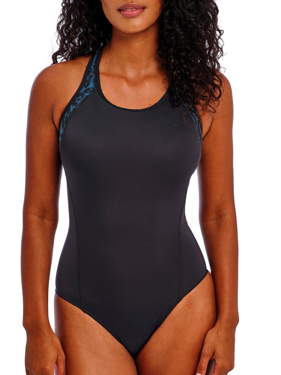 Active Freestyle Moulded Swimsuit - Midnight Leopard