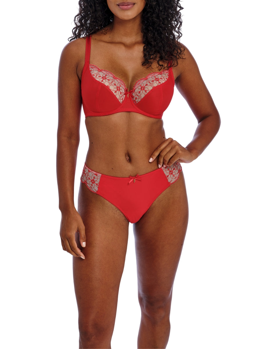 Hallie Plunge Bra - Chilli Red