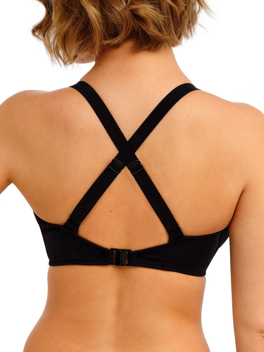 Jewel Cove Plunge Bikini Top - Pain Black