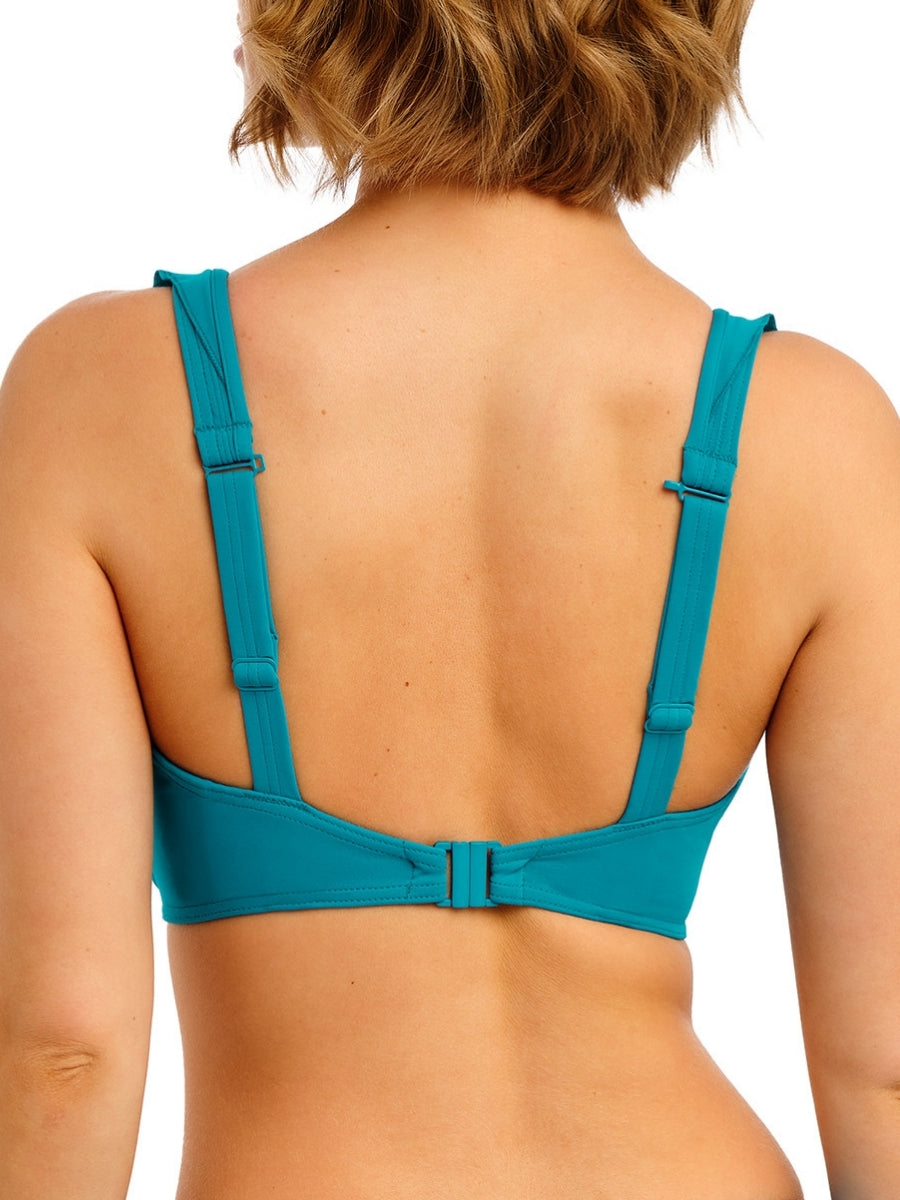 Jewel Cove High Apex Bikini Top - Plain Moonstone