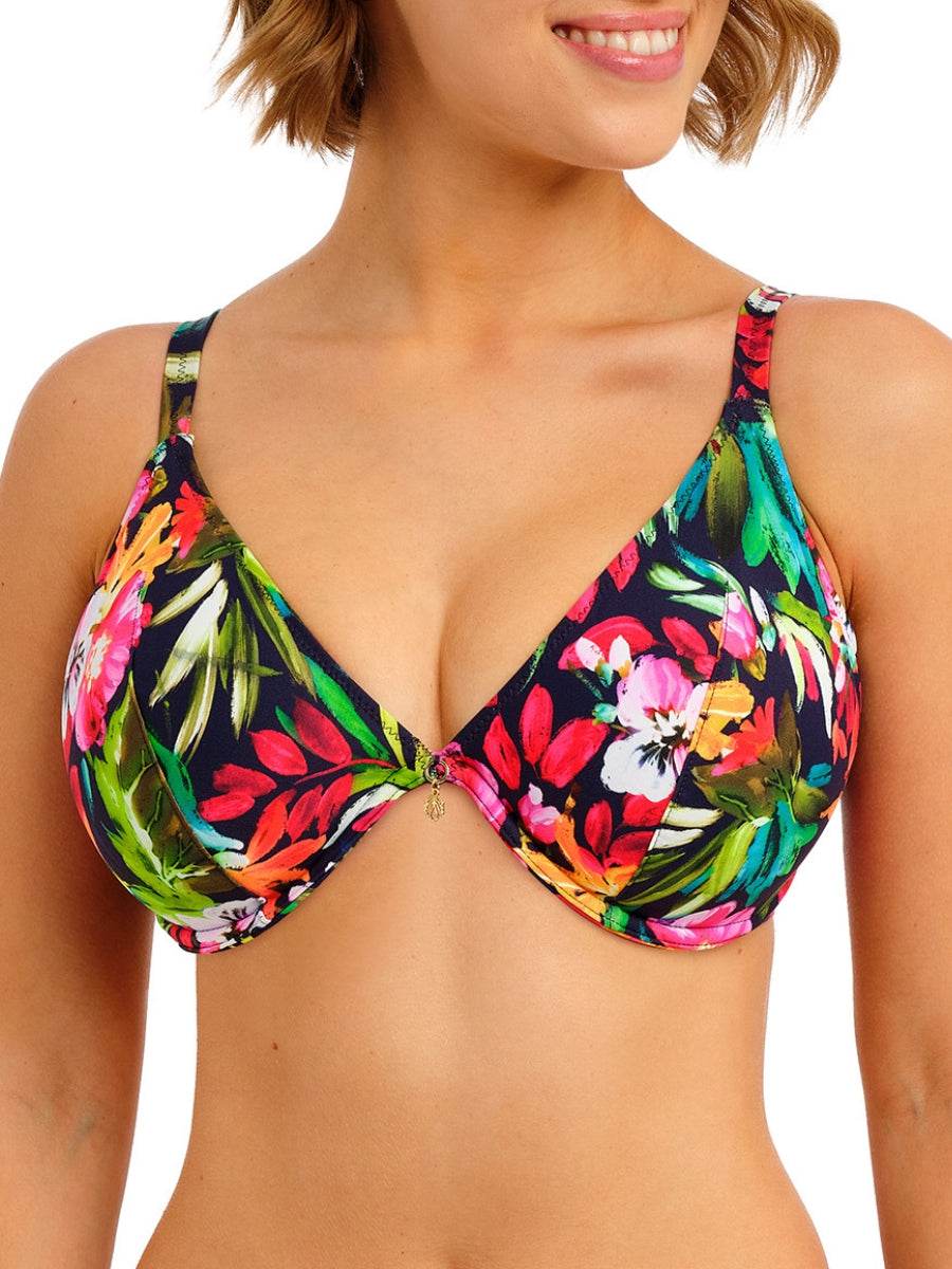 Kailua Shores Low Plunge Bikini Top - Midnight