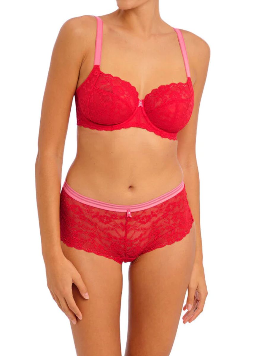 offbeat side support bra chilli red