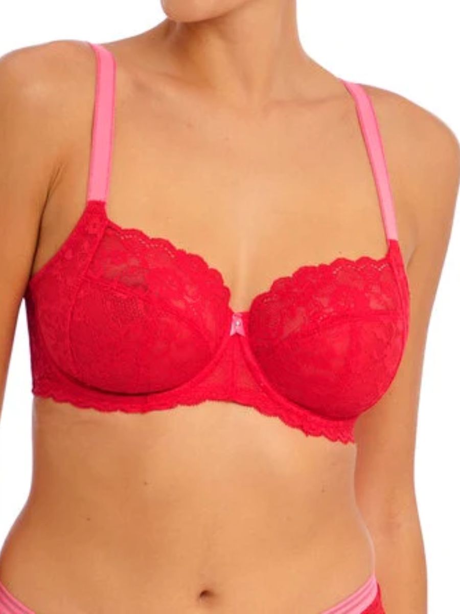 offbeat side support bra chilli red