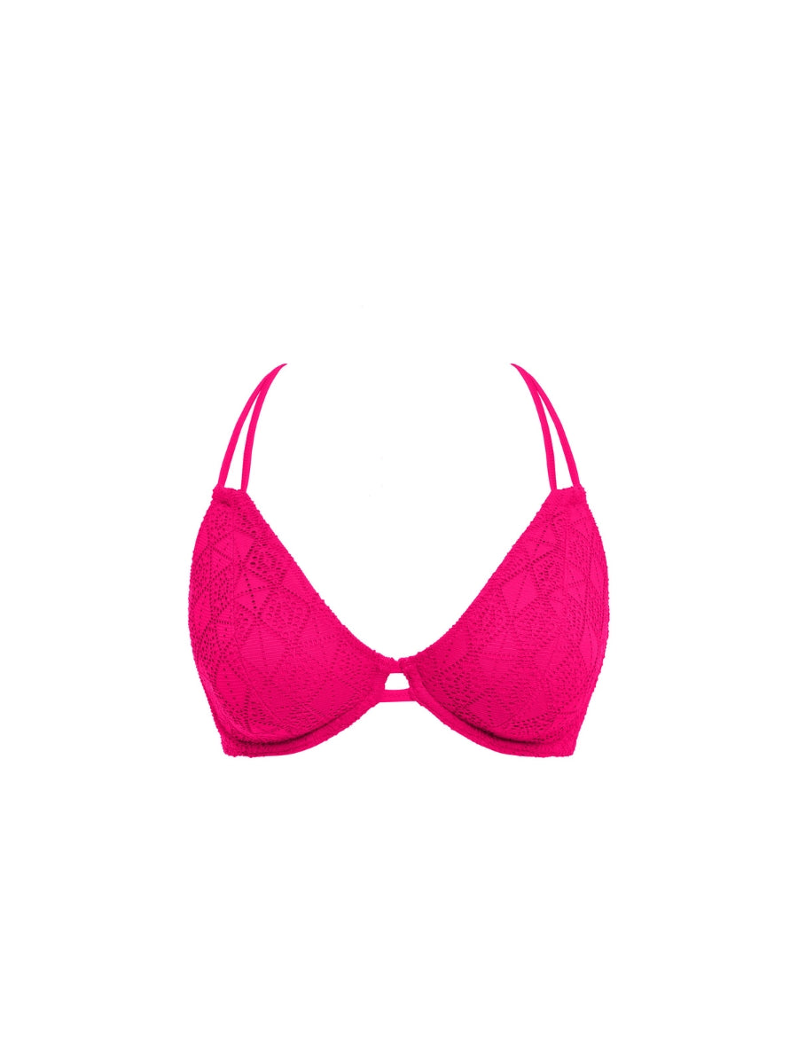 Nomad Nights Halterneck Bikini Top - Fuchsia