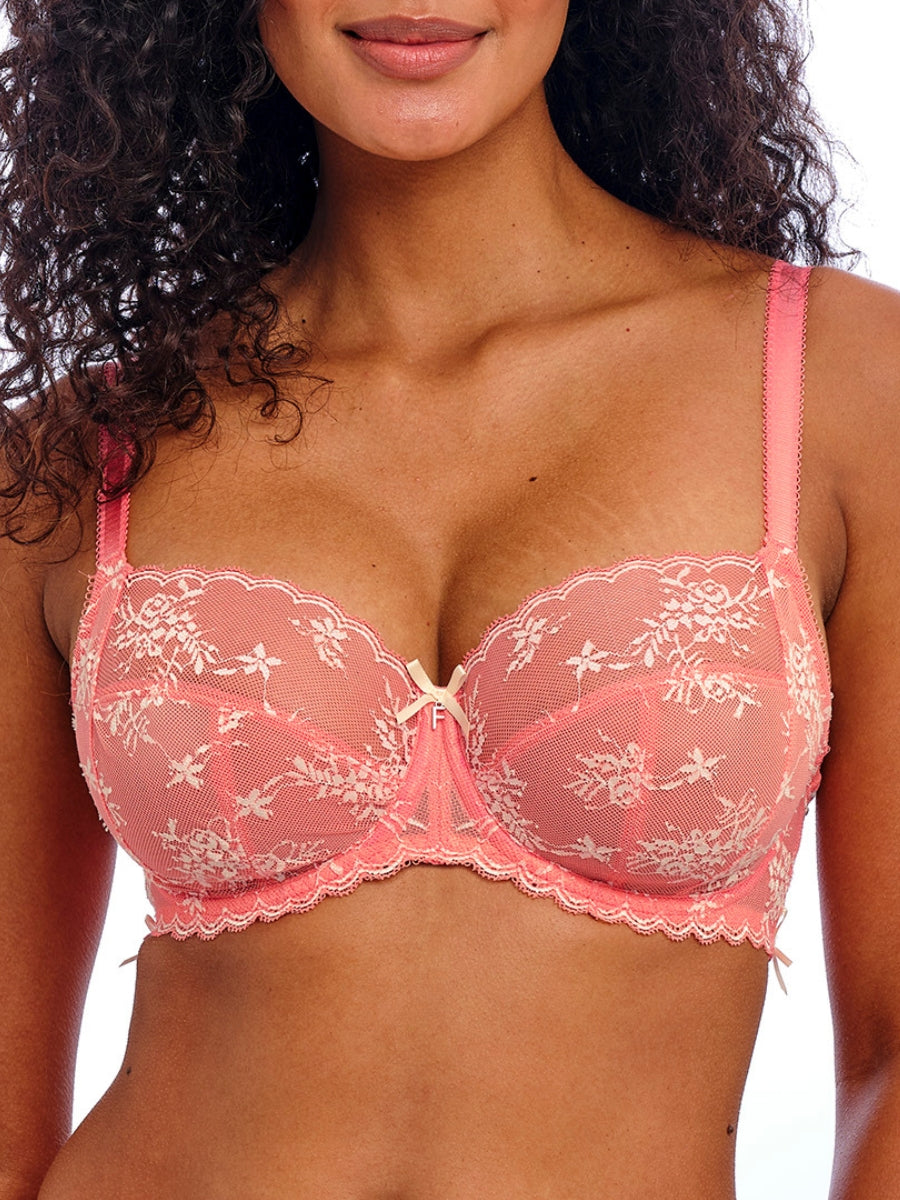 Offbeat Decadence Side Support Bra - Sunset Coral