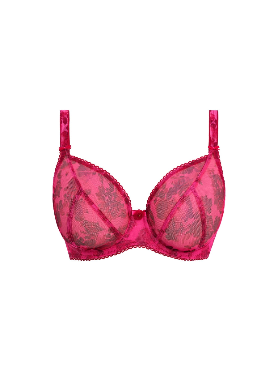 Rose Blossom Plunge Bra - Red Rose