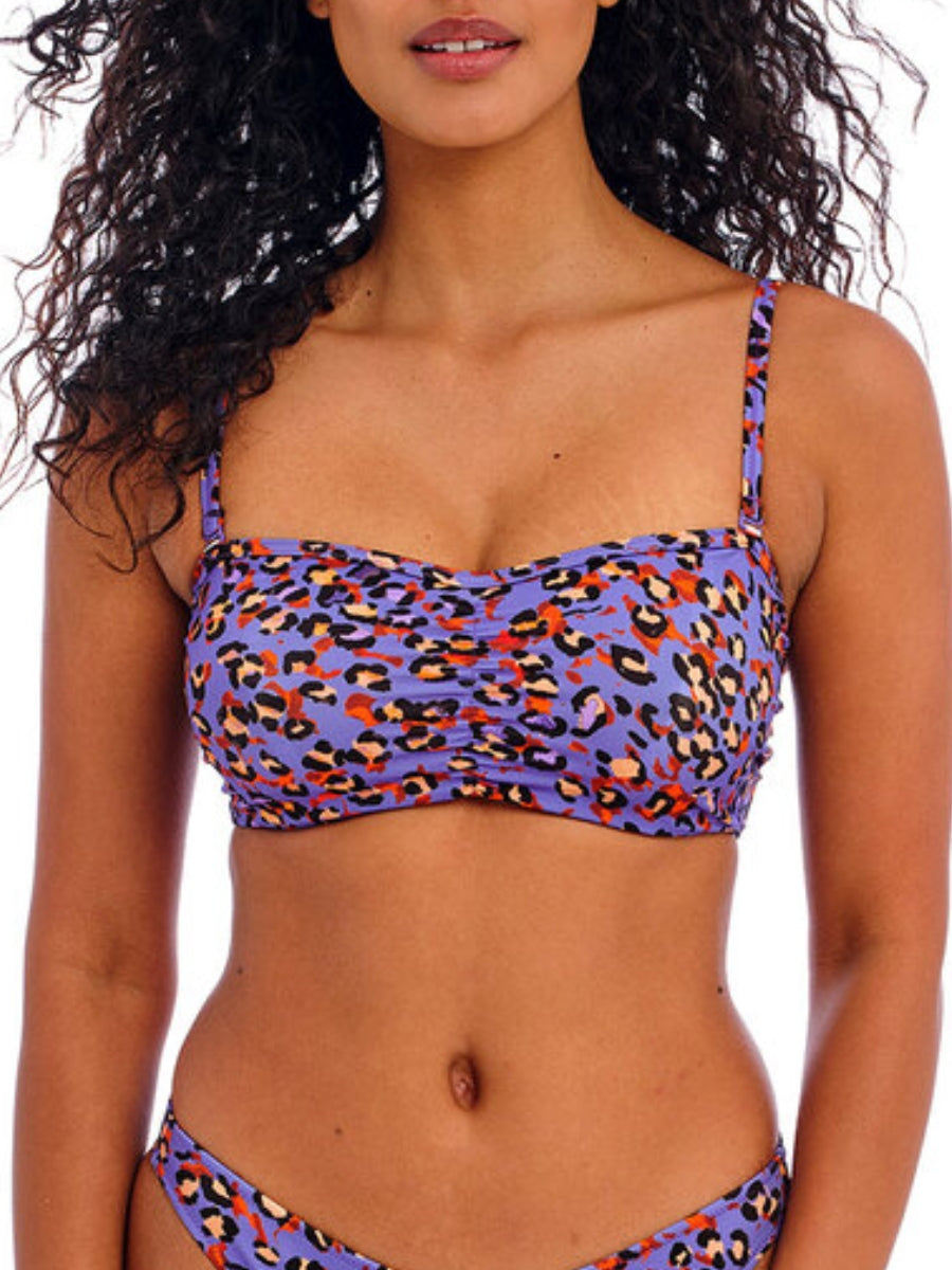 Santiago Nights Bandeau Bikini Top - Leopard