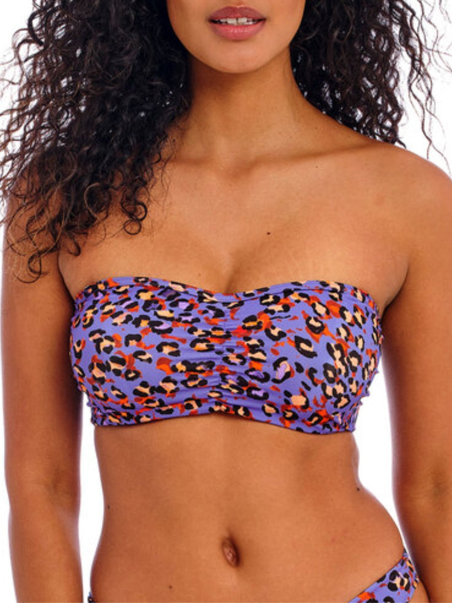 Santiago Nights Bandeau Bikini Top - Leopard