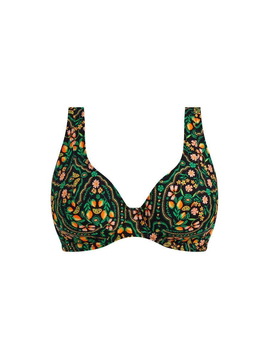 Sunset In Seville High Apex Bikini Top - Santa Ana