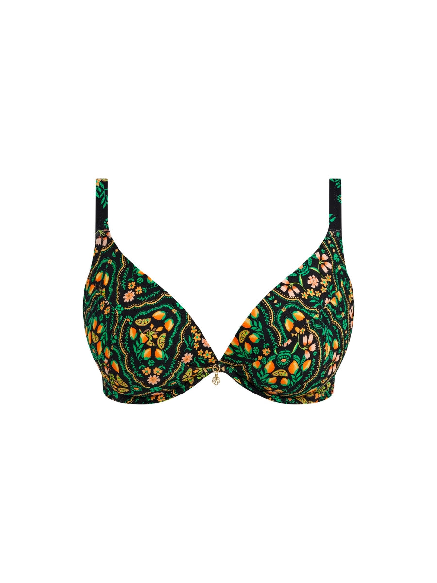 Sunset In Seville Plunge Bikini Top - Santa Ana